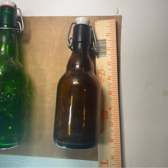 Grolsch Beer Bottle Green/brown Embossed Porcelain Swing Top Vintage Empty - Picture 5 of 16